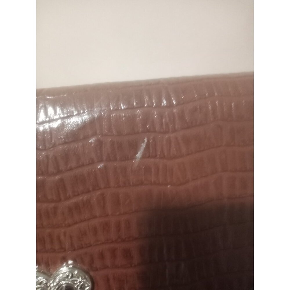 Brighton Brown Pebbles Leather and Brown Croc-Embossed Leather Shoulder Bag - Picture 11 of 11